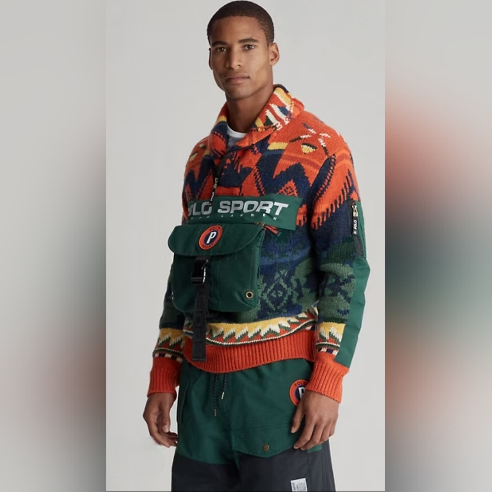 Polo Sport Ralph Lauren Outdoorsman Southwestern Lambswool Knit Sweater Men's M - Picture 2 of 15